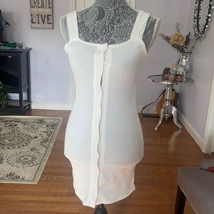 WHITE BUTTON DOWN MINI DRESS